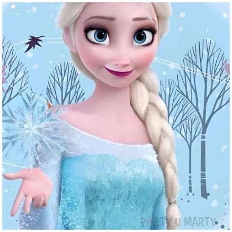 dekoracja stolu na urodziny dzien dziecka talerzyki papierowe frozen elsa kraina lodu 8 szt