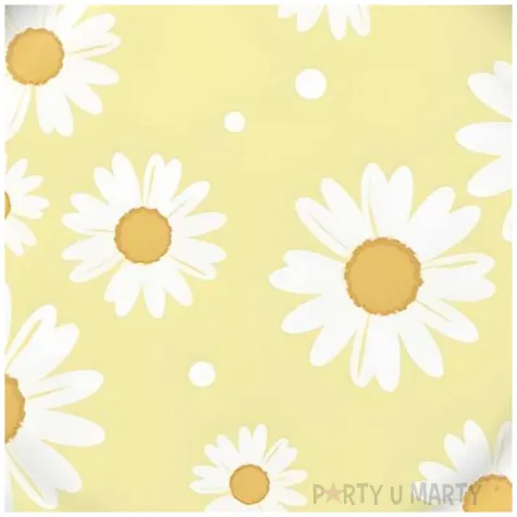 dekoracja stolu na urodziny piknik talerzyki papierowe stokrotki zolte dzien wiosny 8 szt