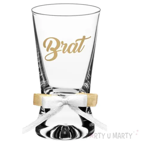 dekoracja stolu na wesele oszukany slubny kieliszek do wodki brat z kokardka 25 ml