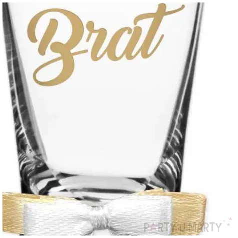 dekoracja stolu na wesele oszukany slubny kieliszek do wodki brat z kokardka 25 ml