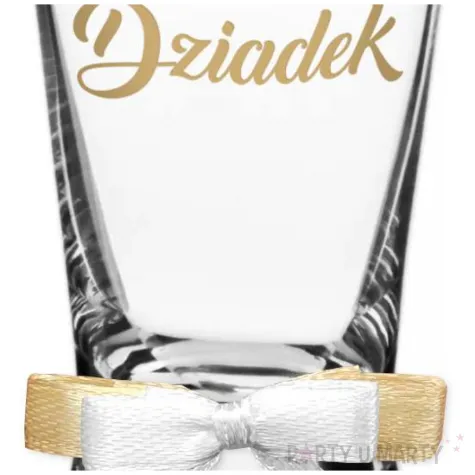 dekoracja stolu na wesele oszukany slubny kieliszek do wodki dziadek z kokardka 25 ml