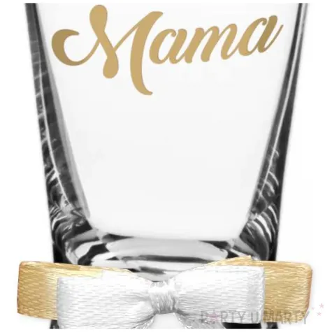 dekoracja stolu na wesele oszukany slubny kieliszek do wodki mama z kokardka 25 ml