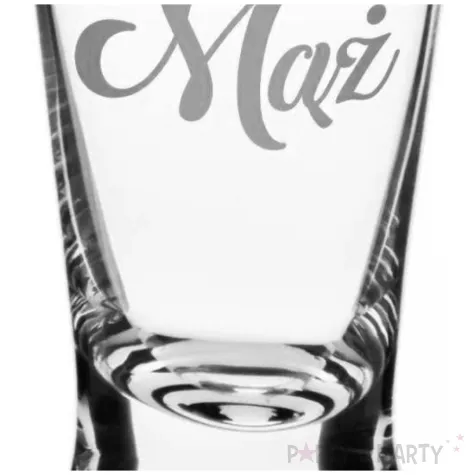 dekoracja stolu na wesele oszukany slubny kieliszek do wodki maz srebrny 25 ml