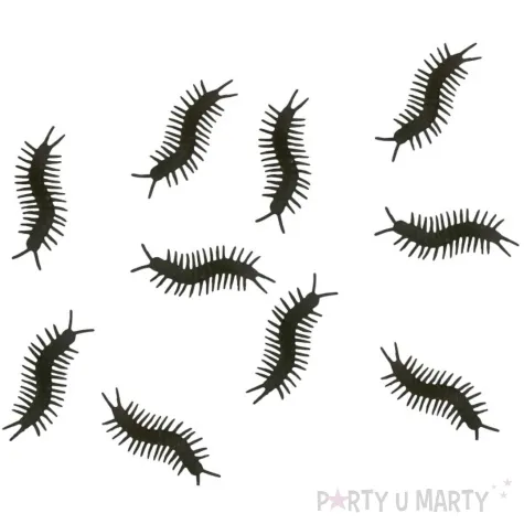 dekoracja stonogi czarny guirca 10 cm 10 szt