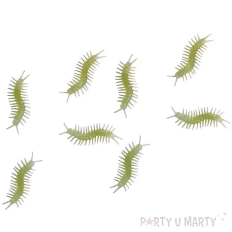 dekoracja stonogi swiecace bialy guirca 6cm 8 szt