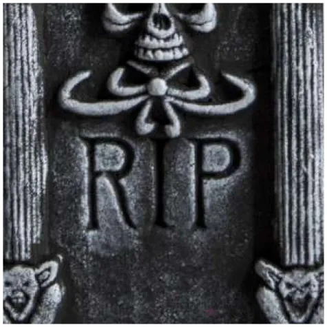 dekoracja styropianowa nagrobek rip czacha carnival 37 cm