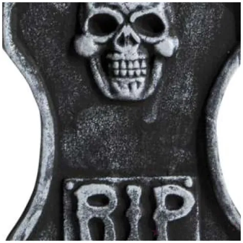 dekoracja styropianowa nagrobek rip i czaszka carnival 40 cm