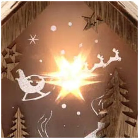 dekoracja swiateczna szopka led drewno guirca 11 cm