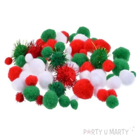 dekoracja swiateczne pomponiki mix arpex 80 szt