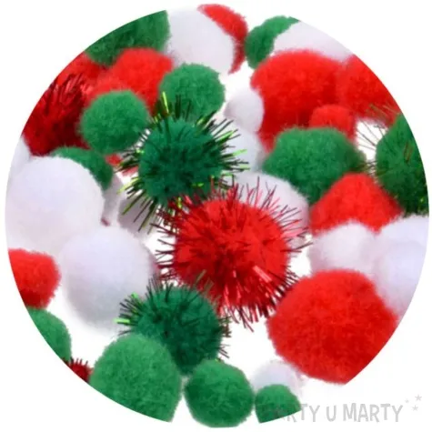 dekoracja swiateczne pomponiki mix arpex 80 szt