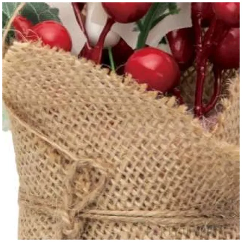 dekoracja swiateczny stroik worek jutowy partypal 14 cm