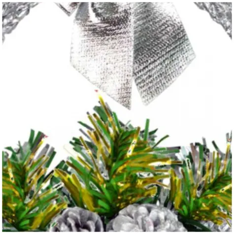 dekoracja swiateczny wieniec srebrny arpex 16 cm