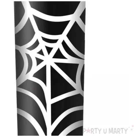 dekoracja swieca led pajeczyna bialo czarny 17x5 cm