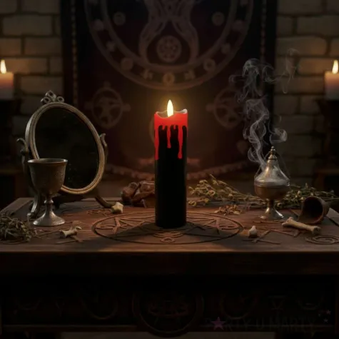 dekoracja swieca led splywajaca krew czarno czerwony 17x5 cm