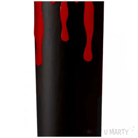 dekoracja swieca led splywajaca krew czarno czerwony 17x5 cm