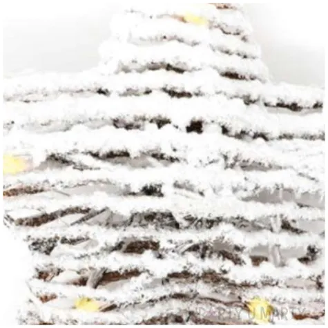 dekoracja swiecaca wiklinowa gwiazda biala guirca