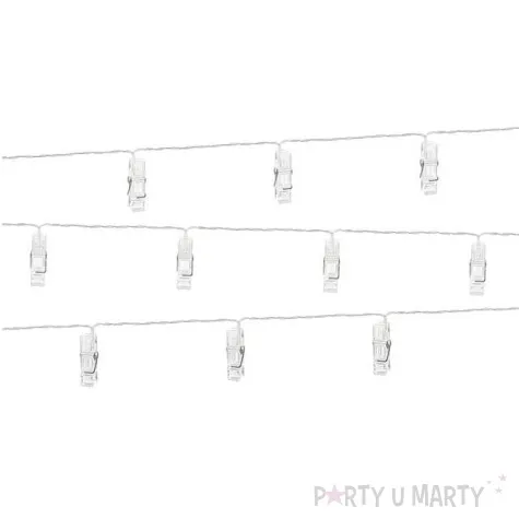 dekoracja swietlna klamerki led bezbarwny 140 cm