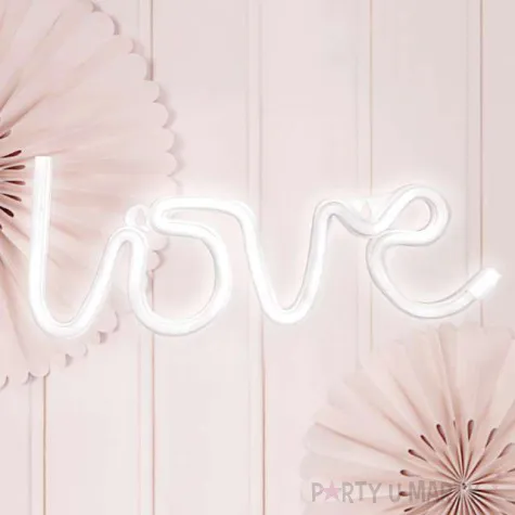dekoracja swietlna neon love bialy 34 5 cm