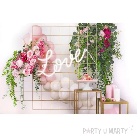 dekoracja swietlna neon love bialy partydeco 61 cm