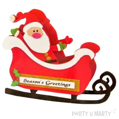 dekoracja swiety mikolaj w saniach piankowa arpex