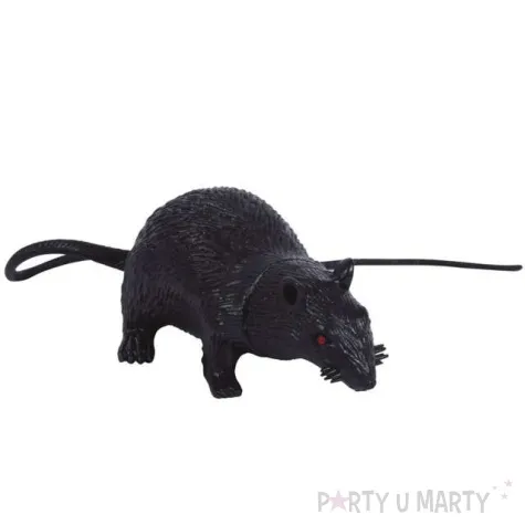 dekoracja szczur z ogonem czarno szary guirca 15 cm