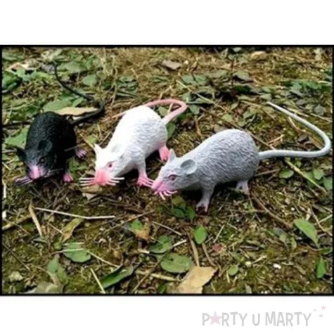 dekoracja szczur z ogonem szary 5 cm