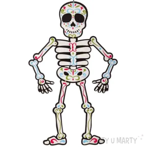 dekoracja szkielet los muertos bialy carnival toys 65 cm