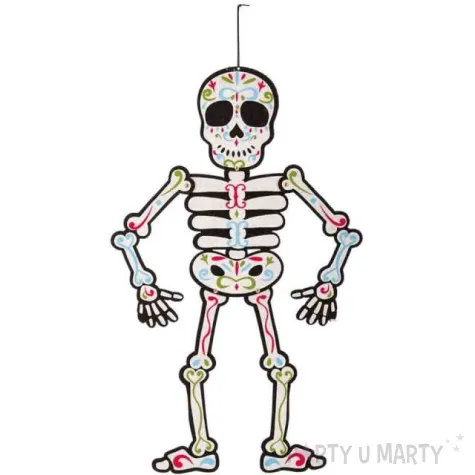 dekoracja szkielet los muertos bialy carnival toys 65 cm