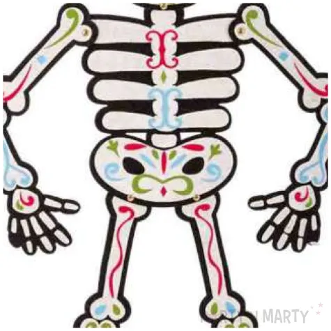 dekoracja szkielet los muertos bialy carnival toys 65 cm