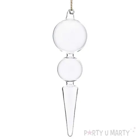 dekoracja szklana sopel dsz3 24 cm