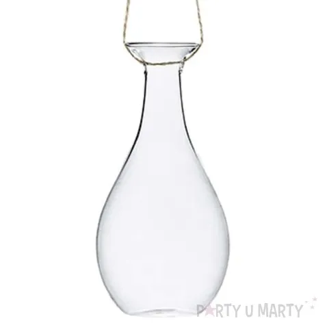 dekoracja szklana wazon wiszacy 15 cm