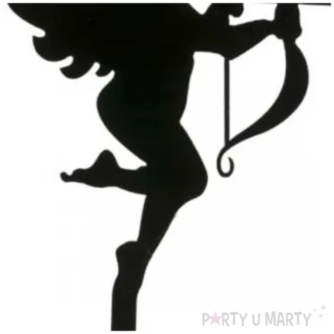 dekoracja topper amor z lukiem czarny dekora 10 cm