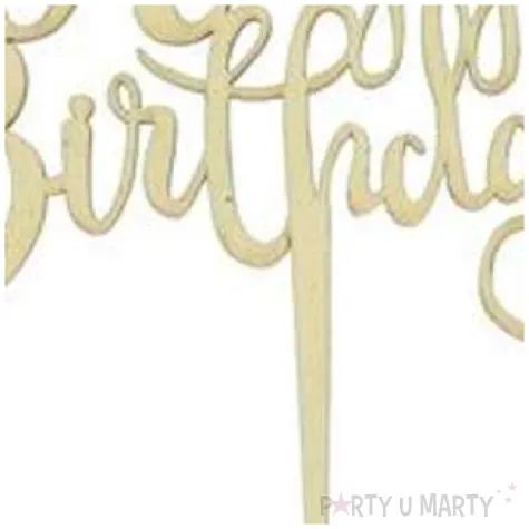 dekoracja topper happy birthday drewno godan