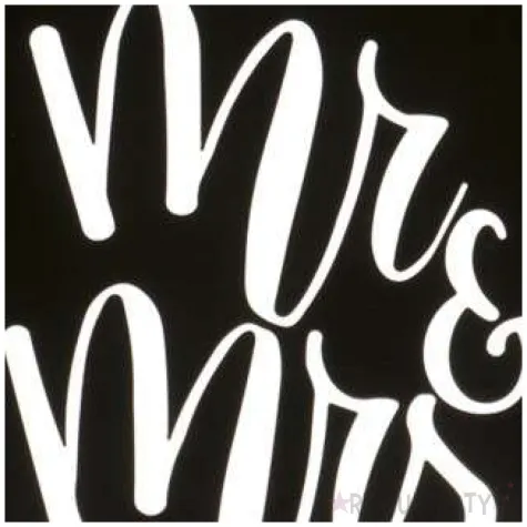 dekoracja topper mr mrs w sercu metal czarny dekora 14 5 cm