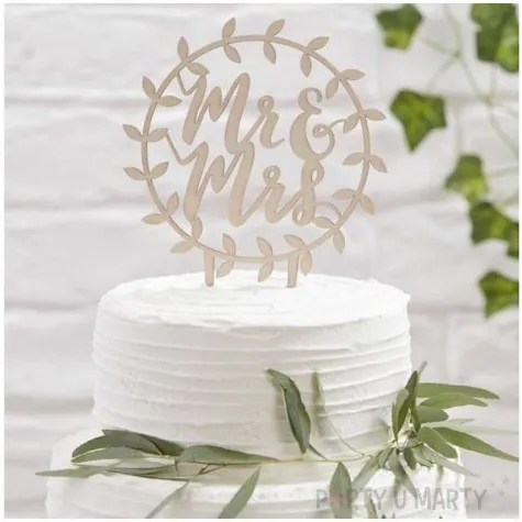 dekoracja tortu mr mrs godan 14 x 20 cm
