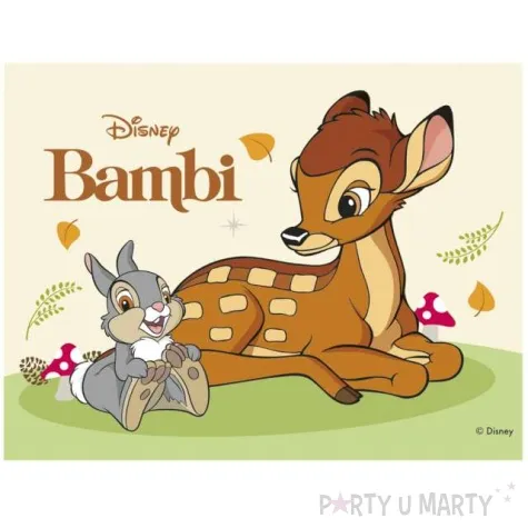 dekoracja tortu oplatek bambi 15x21 cm dekora