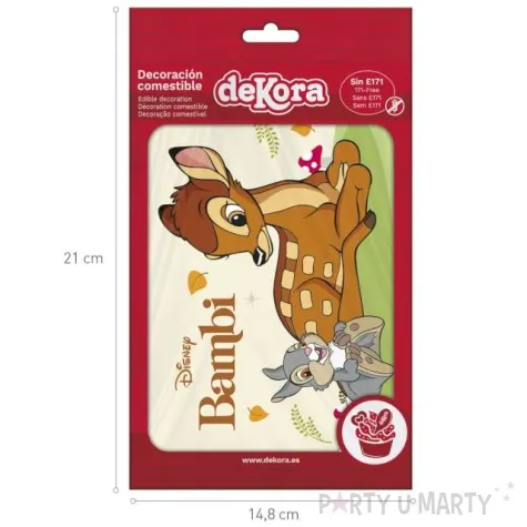 dekoracja tortu oplatek bambi 15x21 cm dekora