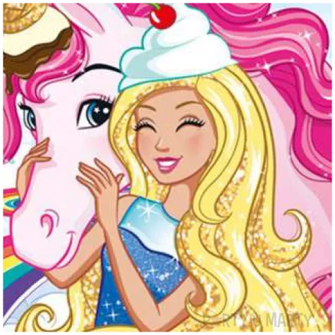 dekoracja tortu oplatek barbie 20 cm dekora