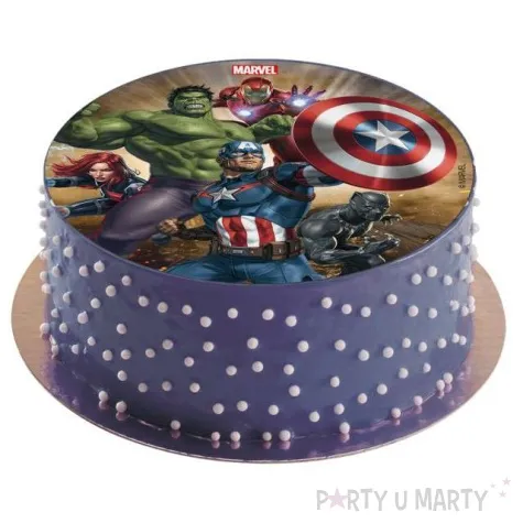 dekoracja tortu oplatek bc avengers 16 cm dekora