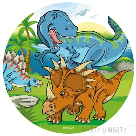 dekoracja tortu oplatek bc dinozaury 20 cm dekora