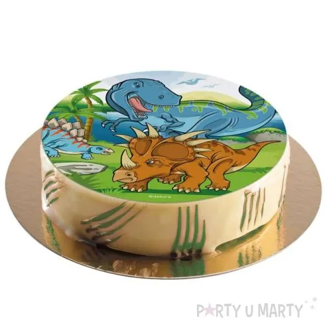 dekoracja tortu oplatek bc dinozaury 20 cm dekora