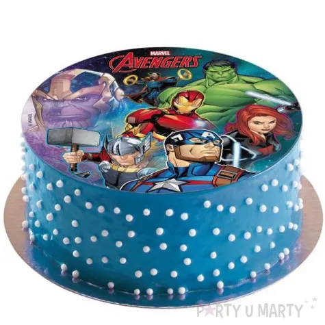dekoracja tortu oplatek bc druzyna avengers 20 cm dekora