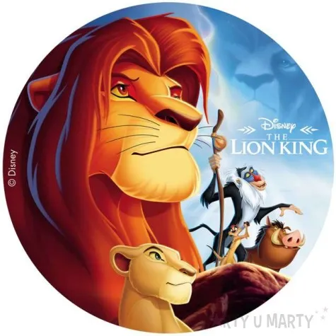 dekoracja tortu oplatek bc krol lew 20 cm dekora