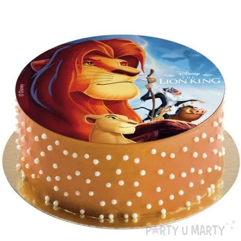 dekoracja tortu oplatek bc krol lew 20 cm dekora