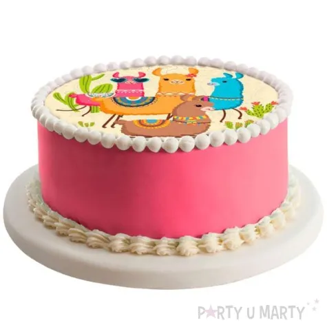 dekoracja tortu oplatek bc lama 20 cm dekora