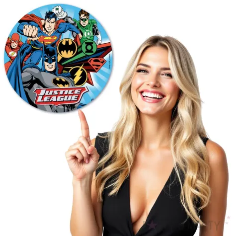 dekoracja tortu oplatek bc liga sprawiedliwosci 20 cm dekora