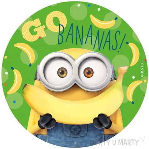 dekoracja tortu oplatek bc minionek dave i banany 20 cm dekora