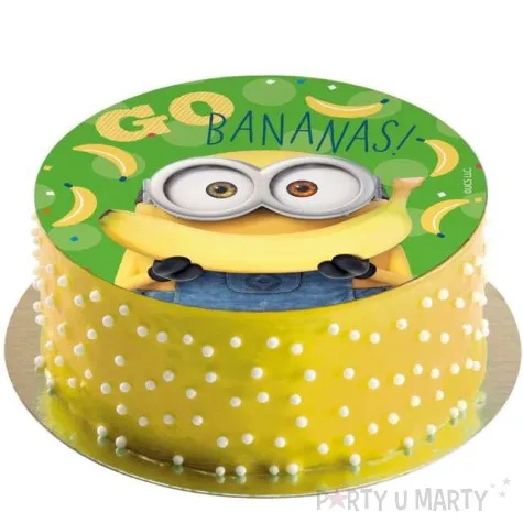 dekoracja tortu oplatek bc minionek dave i banany 20 cm dekora