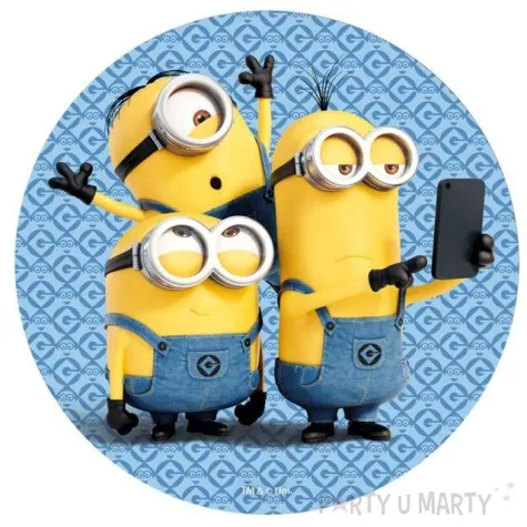 dekoracja tortu oplatek bc minionki 20 cm dekora