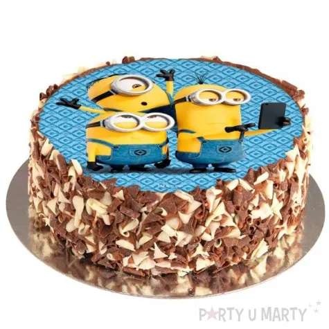 dekoracja tortu oplatek bc minionki 20 cm dekora